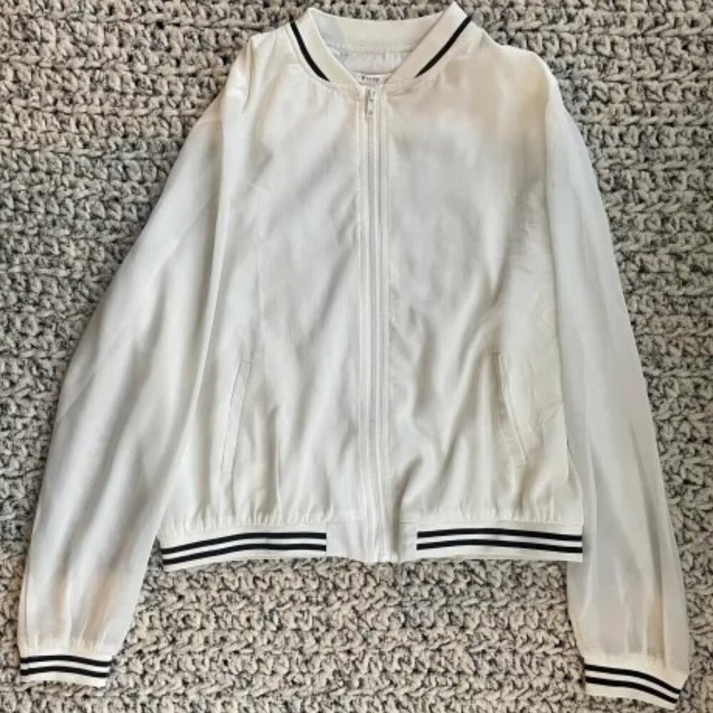 Large White Lightweight Varsity Jacket